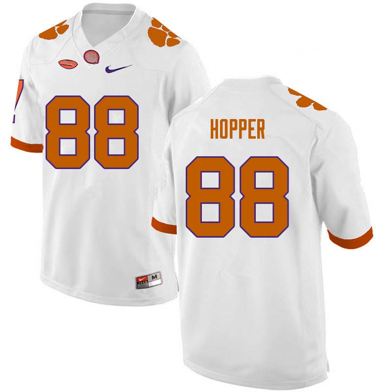 Men #88 Jayson Hopper Clemson Tigers College Football Jerseys Sale-White - Click Image to Close